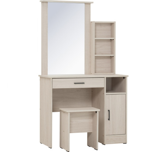 *DUBLIN DRESSING TABLE WITH STOOL LIGTH OAK