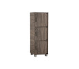 CODEY 3 DOOR STORAGE BOX WITH LOCK & LEG SILVER/FLETON OAK