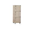 CODEY 3 DOOR STORAGE BOX WITH LOCK & LEG SILVER/GREY LINE