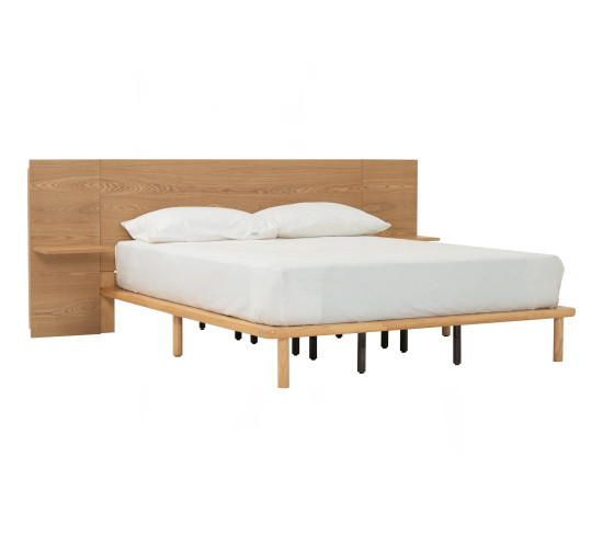 PLATO QUEEN BED WITH 1900MM BED PANEL WITH SIDE TA...