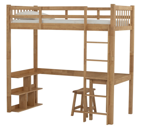 NUVIA DOUBLE DECKER WITH STUDY DESK AND STOOL 1900 SIDE RAIL 102