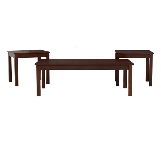 AGNES OCCASIONAL TABLE SET OF 3 BROWN