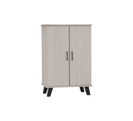 EVERETT 2 DOOR SHOE CABINET BLACK/LIGHT OAK