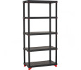 OPTIMUS PLASTIC SHELVING 5 TIER RACK BLACK