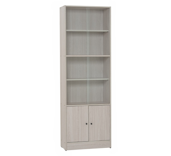 *ECO FILE CABINET WITH GLASS LIGHT OAK