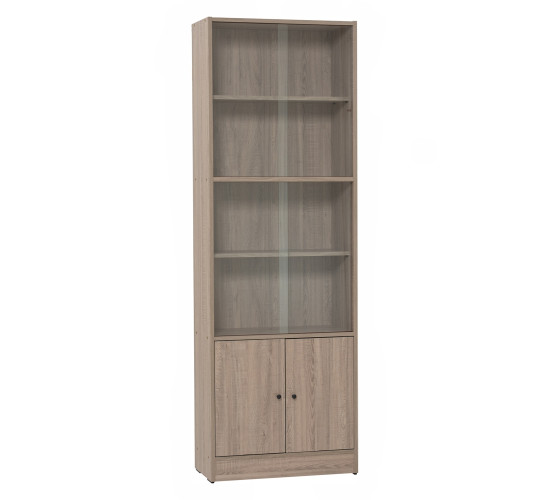 *ECO FILE CABINET WITH GLASS DARK OAK